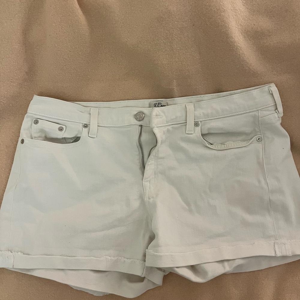 Jcrew white denim shorts